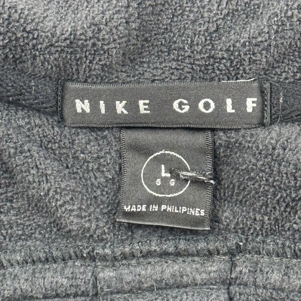 Vintage Nike Golf Vest Mens Large Gray Full Zip Fleece Pockets Jacket Sleeveless